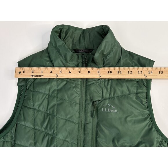 LL Bean Primaloft Packaway Puffer Vest Women’s Medium Reg Green Full Zip - Picture 13 of 14